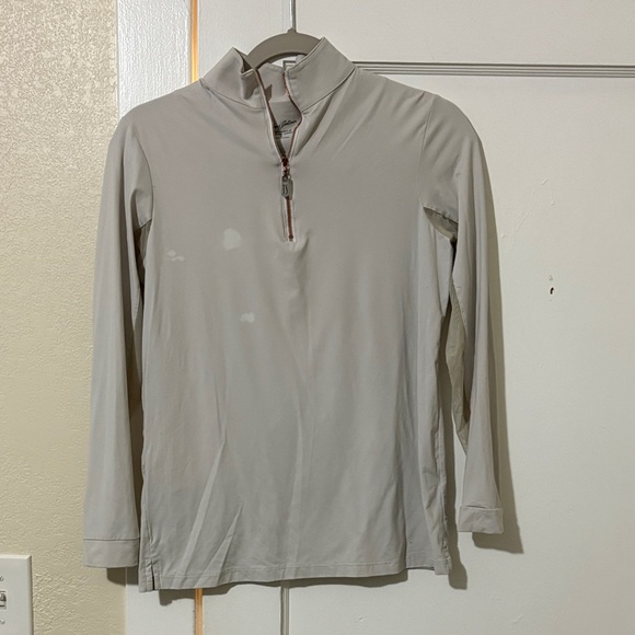 The Tailored Sportsman Cream Quarter-Zip Top - Picture 1 of 4